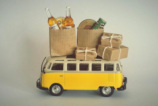 close up shot of a miniature campervan