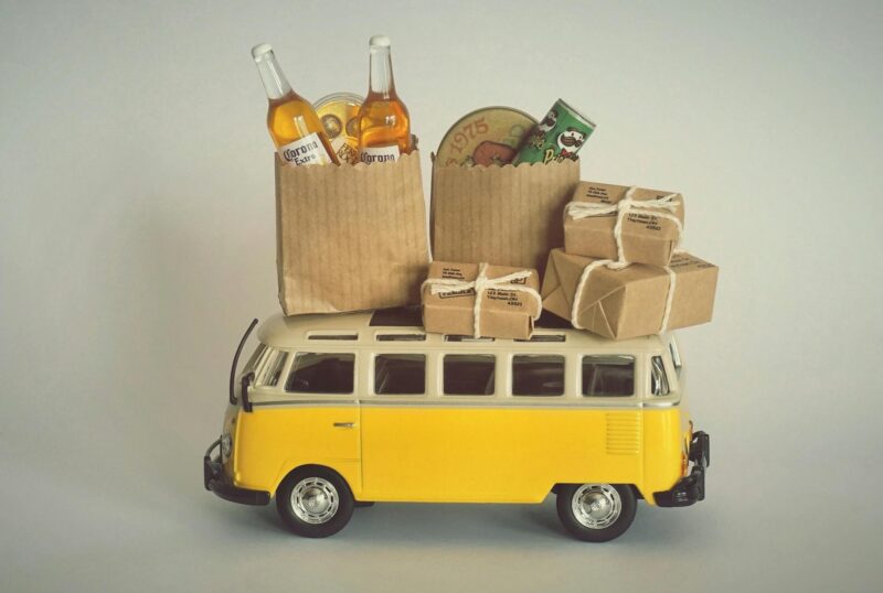 close up shot of a miniature campervan